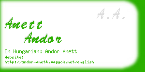 anett andor business card